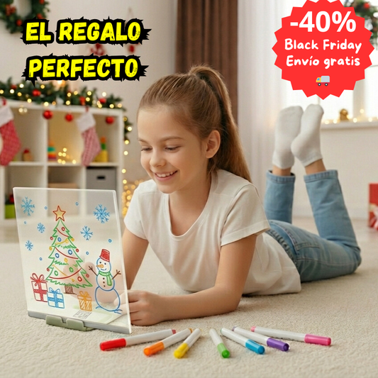 Pizarra Led Mágica DreamKid Art (+7 rotuladores y 12 plantillas de REGALO!)